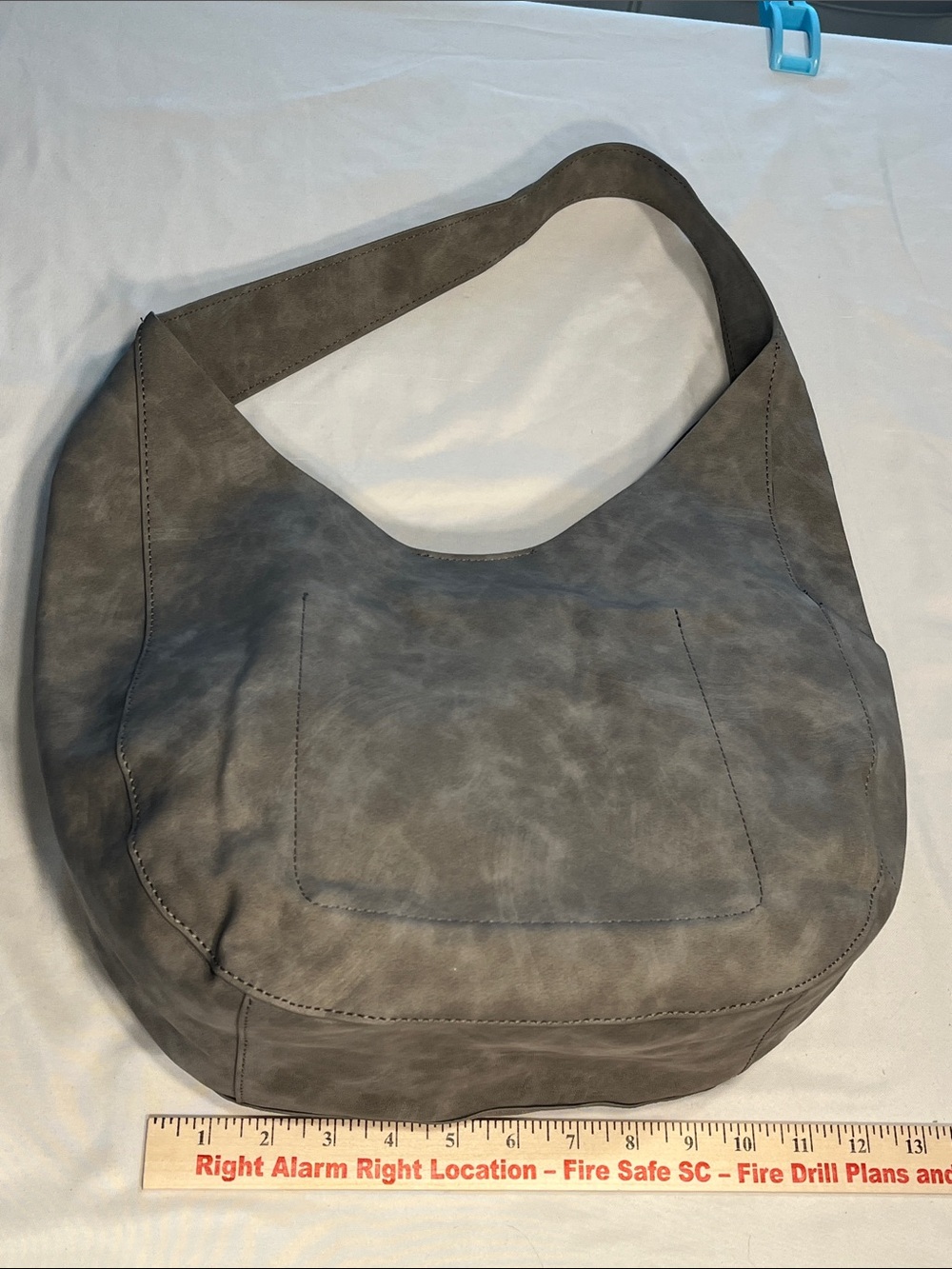 Charleston Bags Gray Oversized Hobo Bag Slouch Shoulder Tote‎ Vegan Leather